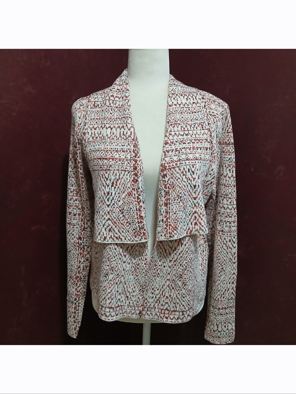 KNOX ROSE Women's Size S Multicolor Aztec Boho Cardigan Knit Sweater